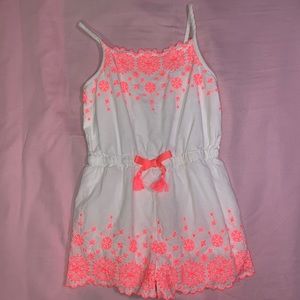 Girls white and pink romper